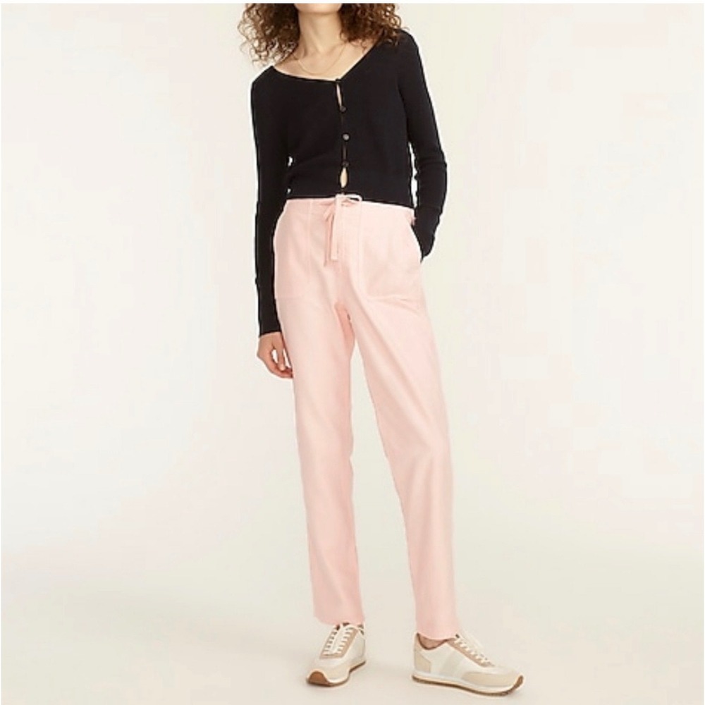 J.Crew Womens Light Pink Cotton Straight Leg Pants Pockets Size M Vacation‎